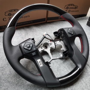 CZD Autoparts For Toyota 4 ruuner 2003-2009 piano black steering wheel with perforated leather sides