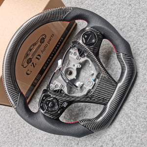 CZD For 2013、2014、2015、2016、2017 7th Toyota Gamry carbon fiber steering wheel with red stitching