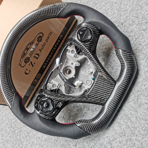 CZD For 2013、2014、2015、2016、2017 7th Toyota Gamry carbon fiber steering wheel with red stitching