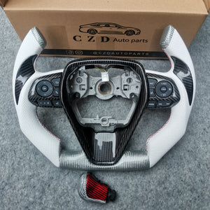 CZD Autoparts for Toyota Avalon 2019-2022 carbon fiber steering wheel cut top and flat bottom