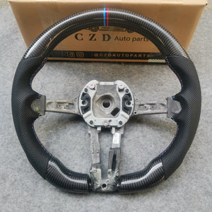 CZD Autoparts for BMW M5 F10 M6 F12 F13 carbon fiber steering wheel M-color stripe line at top