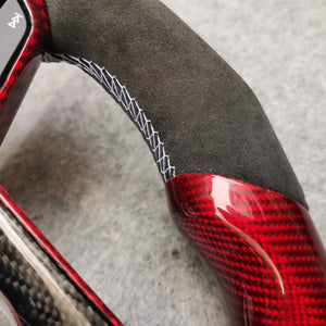 CZD Autoparts for Toyota 8th gen Camry se xse le xle 2018-2022 carbon fiber steering wheel  red carbon fiber center trim
