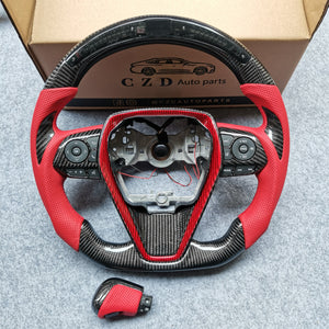 CZD For 8th 2018/2019/2020/2021 Toyota camry/SE/XSE/TRD carbon fiber steering wheel with JP LED