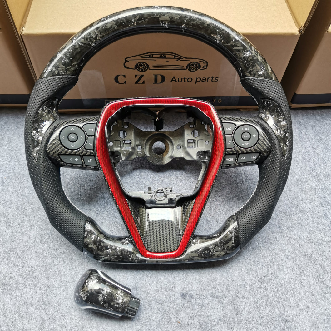 CZD For 8th 2018/2019/2020/2021 Toyota camry/SE/XSE/TRD carbon fiber steering wheel with stitching