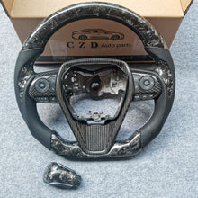 Load image into Gallery viewer, CZD For 8th 2018/2019/2020/2021 Toyota camry/SE/XSE/TRD carbon fiber steering wheel with white stitching