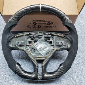 CZD auto parts For MASERATI GHIBLI M157 2014-2019 carbon fiber steering wheel with black alcantara