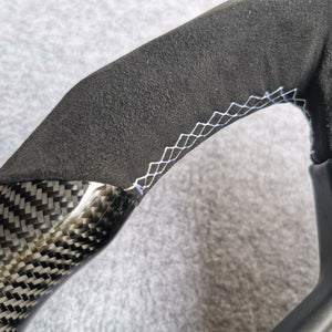 CZD Autoparts For MASERATI GHIBLI M157 2014-2019 carbon fiber steering wheel gloss finish with alcantara