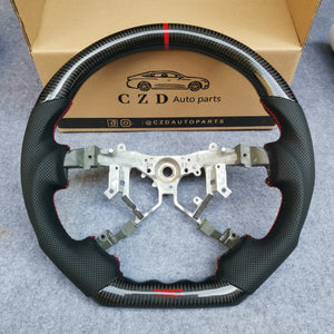 CZD Autoparts For Toyota TACOMA 2005-2011 carbon fiber steering wheel gloss finish with red logo