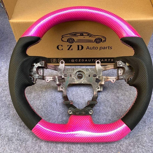 CZD Autoparts For Honda FK2 carbon fiber steering wheel gloss pink carbon fiber top&bottom