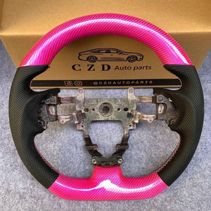 CZD Autoparts For Honda 9th gen Civic/SI 2012-2015 carbon fiber steering wheel gloss pink carbon fiber top&bottom
