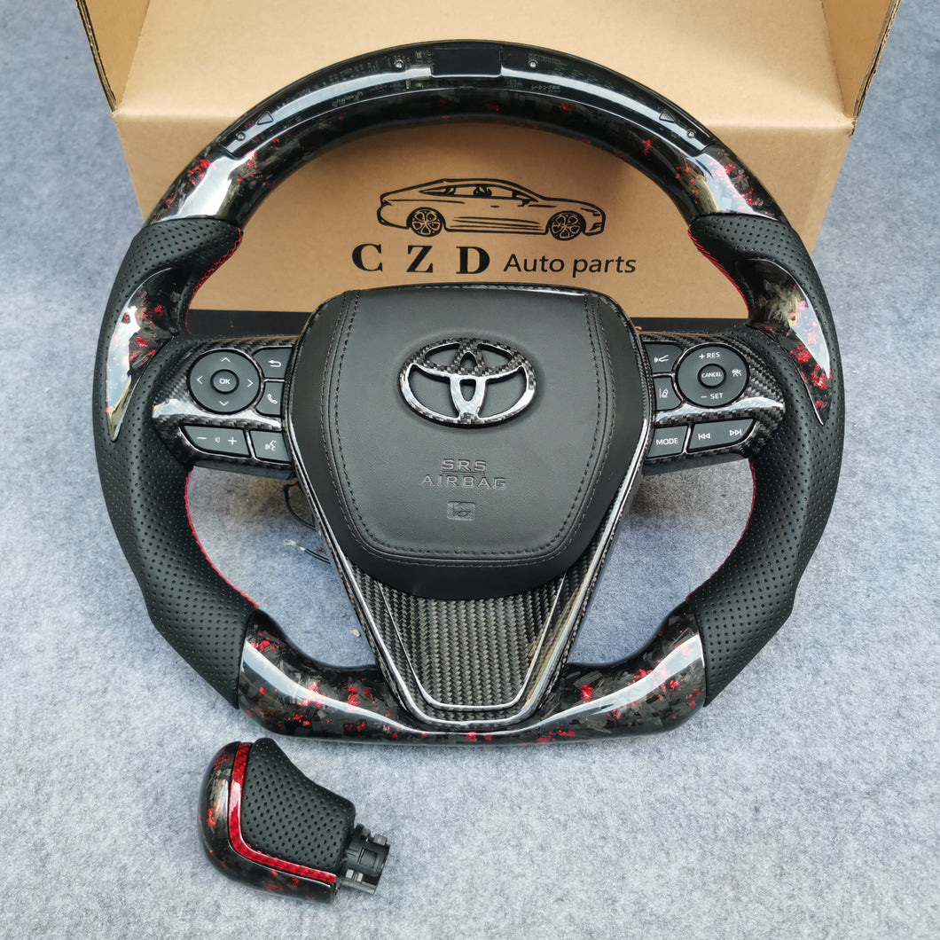 CZD Autoparts for Toyota 8th gen Camry se xse le xle 2018-2022 carbon fiber gloss carbon fiber with red flakes top and bottom