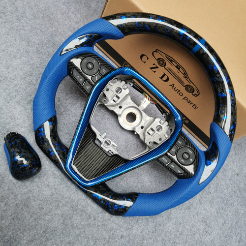 CZD For 8th 2018/2019/2020/2021 Toyota Camry SE/XSE/TRD carbon fiber steering wheel with BLUE STITCHING