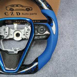 CZD For 8th 2018/2019/2020/2021 Toyota Camry SE/XSE/TRD carbon fiber steering wheel with BLUE STITCHING