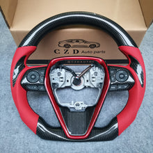 Load image into Gallery viewer, CZD For 8th Gen 2018/2019/2020/2021 Toyota Camry/SE/XSE/TRD carbon fiber steering wheel with forged carbon fiber with gloss black carbon fiber top&amp;bottom&amp;trim