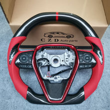 Load image into Gallery viewer, CZD For 8th Gen 2018/2019/2020/2021 Toyota Camry/SE/XSE/TRD carbon fiber steering wheel with forged carbon fiber with gloss black carbon fiber top&amp;bottom&amp;trim