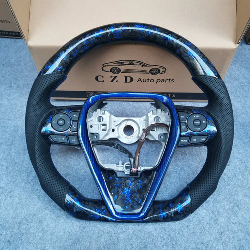 CZD For 8th Gen 2018/2019/2020/2021 Toyota Camry/SE/XSE/TRD carbon fiber steering wheel with perforated leather