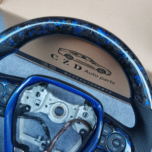 CZD For 8th Gen 2018/2019/2020/2021 Toyota Camry/SE/XSE/TRD carbon fiber steering wheel with forged carbon fiber with blue flakes