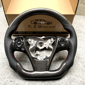 CZD For 2013/2014/2015/2016/2017 7th Toyota Gamry carbon fiber steering wheel with red stitching