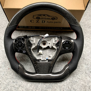 CZD For 2013/2014/2015/2016/2017 7th Toyota Gamry carbon fiber steering wheel with red stitching