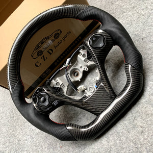 CZD For 2013/2014/2015/2016/2017 7th Toyota Gamry carbon fiber steering wheel with red stitching