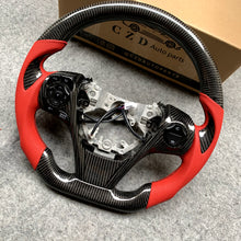 Load image into Gallery viewer, CZD For 2013/2014/2015/2016/2017 7th Toyota Gamry carbon fiber steering wheel with gloss black carbon fiber top&amp;bottom&amp;trims