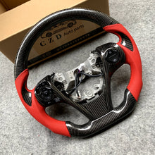 Load image into Gallery viewer, CZD For 2013/2014/2015/2016/2017 7th Toyota Gamry carbon fiber steering wheel with gloss black carbon fiber top&amp;bottom&amp;trims