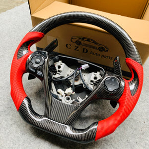 CZD For 2013、2014、2015、2016、2017 7th Toyota Gamry carbon fiber steering wheel with gloss black carbon fiber top&bottom&trims