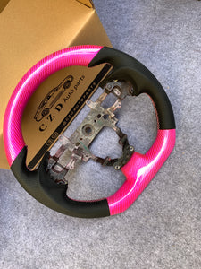 CZD Autoparts For Honda FK2 carbon fiber steering wheel gloss pink carbon fiber top&bottom