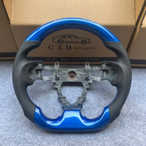 CZD Autoparts For Honda 9th gen Civic/SI 2012-2015 carbon fiber steering wheel gloss blue carbon fiber top&bottom