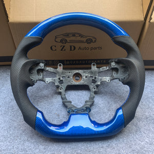 CZD Autoparts For Honda 9th gen Civic/SI 2012-2015 carbon fiber steering wheel gloss blue carbon fiber top&bottom