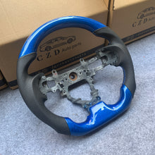 Load image into Gallery viewer, CZD Autoparts For Honda FK2 carbon fiber steering wheel gloss blue carbon fiber top&amp;bottom