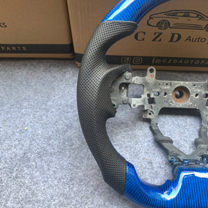 CZD Autoparts For Honda FK2 carbon fiber steering wheel gloss blue carbon fiber top&bottom