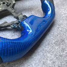 Load image into Gallery viewer, CZD Autoparts For Honda FK2 carbon fiber steering wheel gloss blue carbon fiber top&amp;bottom