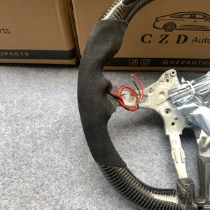CZD Autoparts for BMW M5 F10 M6 F06 F12 F13 X5M F85 X6M F86 carbon fiber steering wheel round top and flat bottom