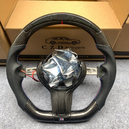 CZD Autoparts for BMW M1 M2 M3 M4 X5M X6M carbon fiber steering wheel round top and flat bottom