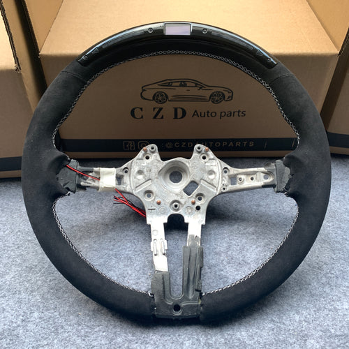 CZD Autoparts for BMW M5 F10 M6 F12 F13 carbon fiber steering wheel full black alcantara around the steering wheel
