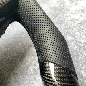 CZD Autoparts For Maserati Quattroporte GTS 2013-2019 carbon fiber steering wheel gloss finish with perforated leather
