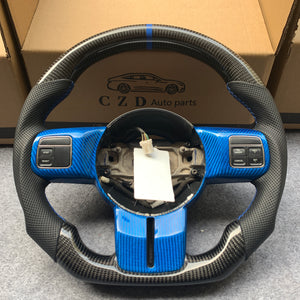 CZD auto parts For Jeep Patriot 2011-2016 carbon fiber steering wheel with blue carbon fiber trim