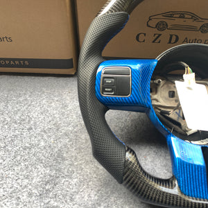 CZD auto parts For Jeep Wrangler 2011-2017 carbon fiber steering wheel with blue carbon fiber trim