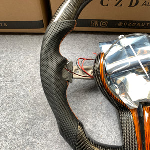 CZD Autoparts for BMW M1 M2 M3 M4 F80 F82 F83 carbon fiber steering wheel gloss orange carbon fiber inner trim