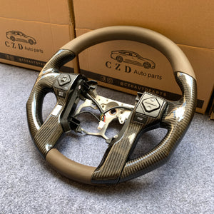 CZD Autoparts for Toyota 4 ruuner SR SR5/ Land Cruiser Prado/ Land Cruiser/ Tacoma/ Tundra/ Sequoia 2009-2020 carbon fiber steering wheel with gloss black carbon fiber