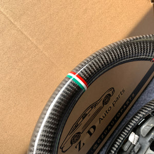 CZD Autoparts For Maserati Quattroporte GTS 2013-2019 carbon fiber steering wheel gloss finish with Italian stitching