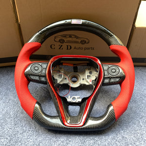 czd auto parts for Toyota Corolla Hatchback 2019-2021 carbon fiber steering wheel black stitching
