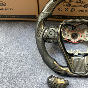 Products CZD For 8th Gen 2018/2019/2020/2021 Toyota Camry/SE/XSE/TRD carbon fiber steering wheel with JP LED