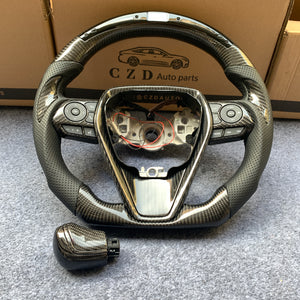 CZD Autoparts For Toyota Avalon 2019-2022 carbon fiber steering wheel with Japanese LED