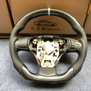 CZD auto parts For Chevrolet Corvette C6 Z06 2006-2011 carbon fiber steering wheel with white stripe