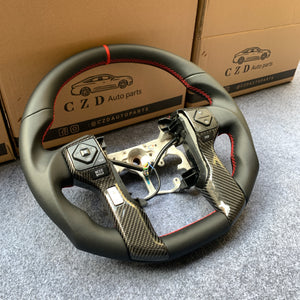 CZD For Toyota Tundra 2014/2015/2016/2017 carbon fiber steering wheel with red stripe