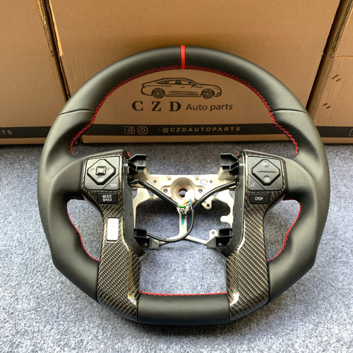 CZD For Toyota Tundra 2014/2015/2016/2017 carbon fiber steering wheel with smooth leather sides