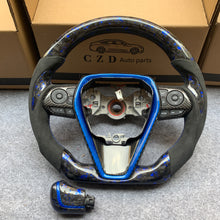 Load image into Gallery viewer, CZD For 8th Gen 2018/2019/2020/2021 Toyota Camry/SE/XSE/TRD carbon fiber steering wheel with forged carbon fiber with blue flakes