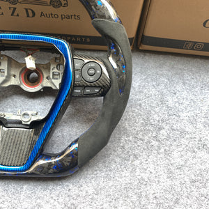 CZD For 8th Gen 2018/2019/2020/2021 Toyota Camry/SE/XSE/TRD carbon fiber steering wheel with forged carbon fiber with blue flakes